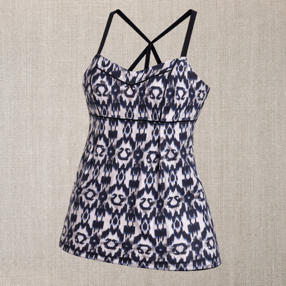 Lululemon ✨Rare✨ Get Focused Tank Top - Sprinkler Ikat Leopard/Logo Print